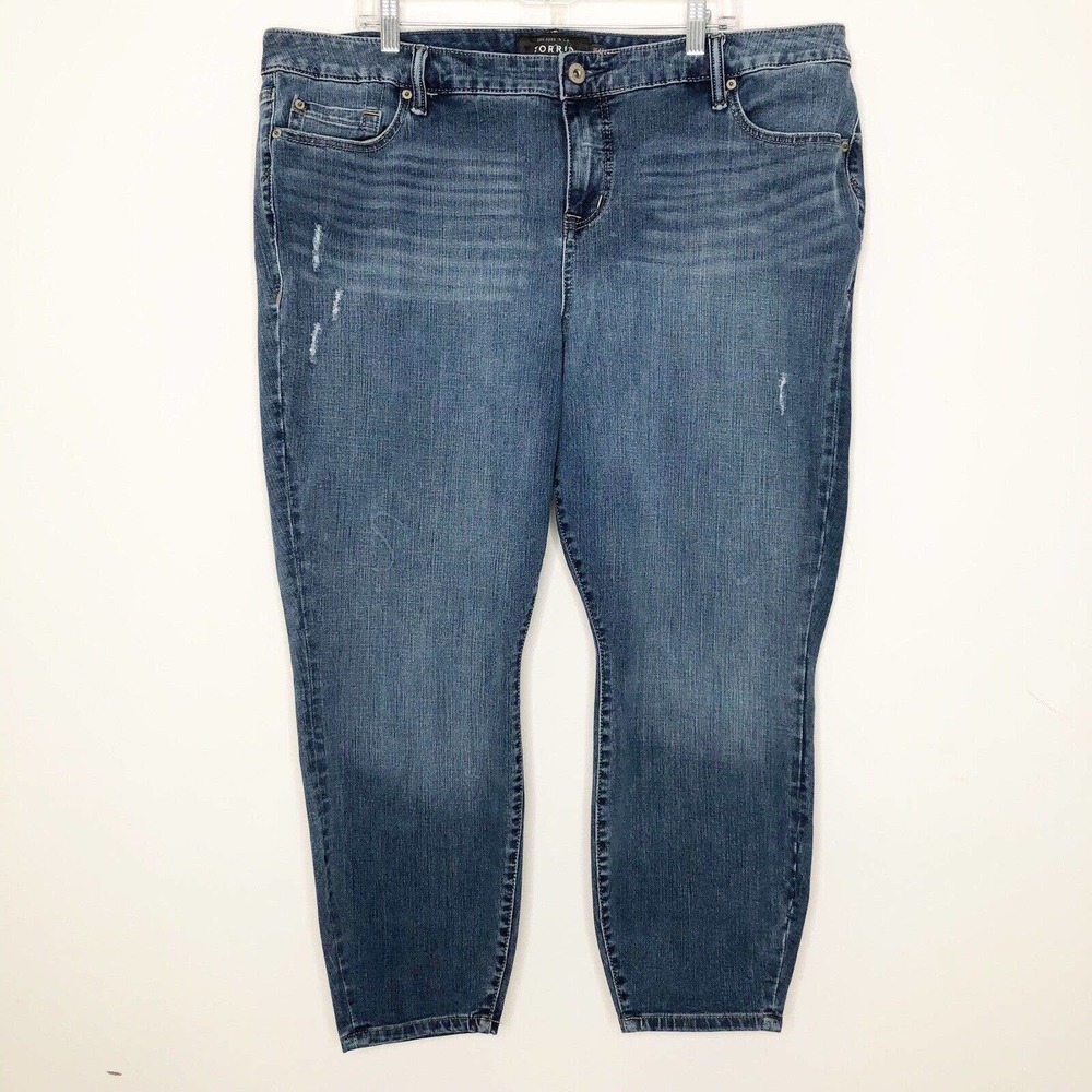 Torrid Premium High Rise Curvy Distressed Skinny Jeans size 22R